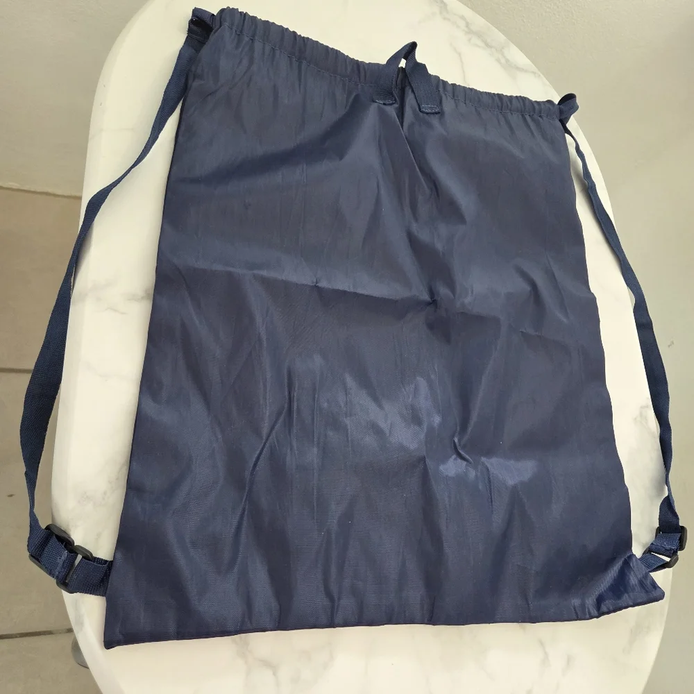 Unisex Skechers Navy Blue and White Drawstring Logo Backpack